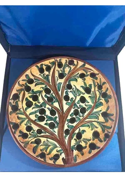 Zeytin Dalı Motifli Iznik Çini Tabak