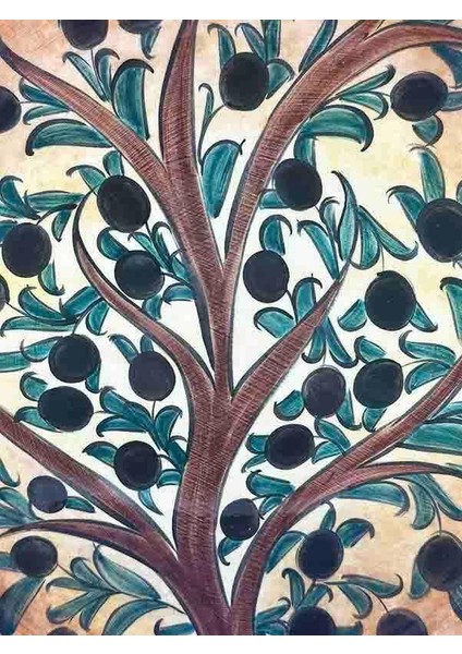 Zeytin Dalı Motifli Iznik Çini Tabak