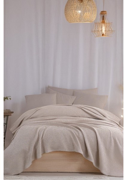 Ecocel Pike Örtü Çift Kişilik 200 x 230 cm Karde Vizon Gri