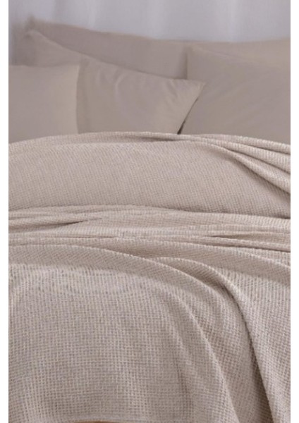 Ecocel Pike Örtü Çift Kişilik 200 x 230 cm Karde Vizon Gri