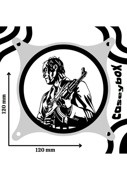 Gta V 120X120 mm Siyah Çerçeveli Oyun Pc Aksesuarı, Masaüstü Bilgisayar Üçlü Fan Kapağı