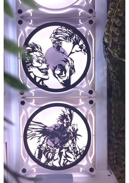 Death Note 120X120 mm Beyaz Çerçeveli Pc Aksesuarı, Masaüstü Bilgisayar Ikili Fan Kapağı fiyatları
