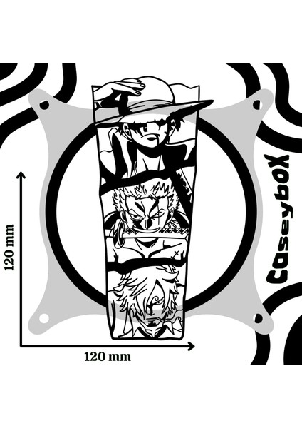 One Piece 120X120 mm Beyaz Çerçeveli Oyun Pc Aksesuarı, Masaüstü Bilgisayar Fan Kapağı modelleri