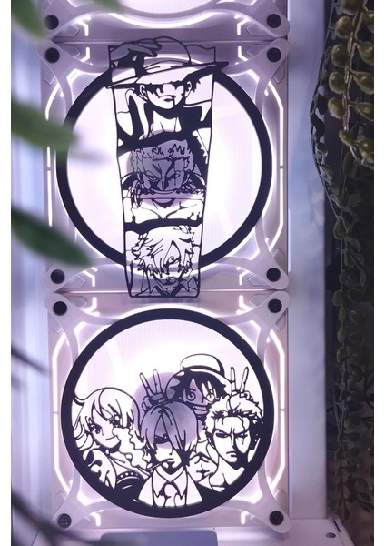One Piece 120X120 mm Beyaz Çerçeveli Pc Aksesuarı, Masaüstü Bilgisayar Ikili Fan Kapağı fiyatları