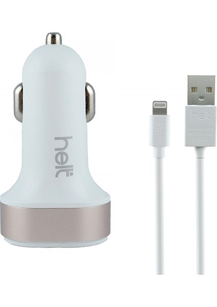 Araba Araç Çakmaklık Şarjı Cihazı Aleti Adaptörü Çift Girişli Araç Şarj Aleti+Lightning Kablosu fiyatları