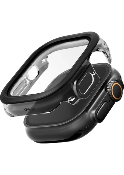 Apple Watch Ultra 49MM Kılıf Kasa Koruyucu Temperli Ekran Koruyucu 2 In 1 Camlı Kasa