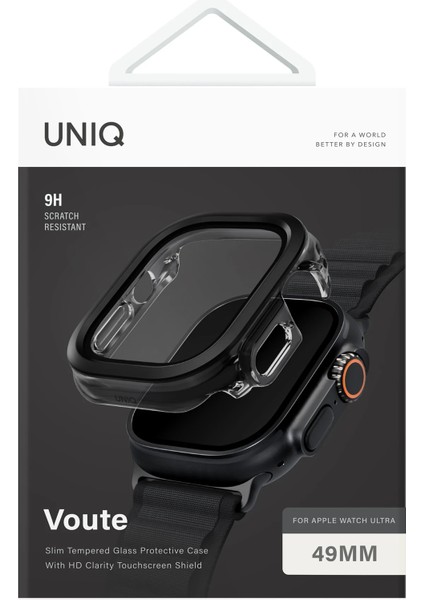 Apple Watch Ultra 49MM Kılıf Kasa Koruyucu Temperli Ekran Koruyucu 2 In 1 Camlı Kasa