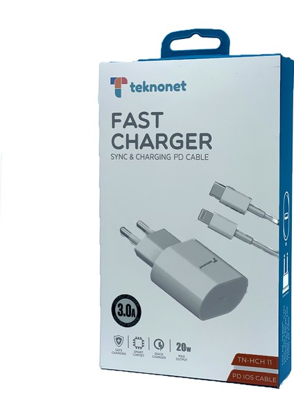 Ios iPhone 20W 3A Hızlı Şarj Aleti Pd Beyaz Renk Type-C Lightning Kablolu (Mfı Uyumlu - Lisansılı) modelleri