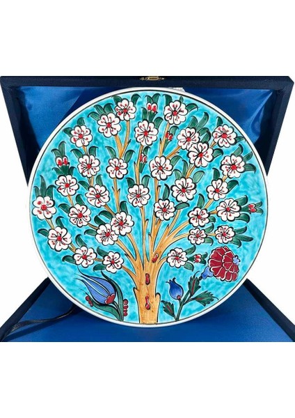 Yeni Ev Hediyesi - Bolluğun Simgesi Hayat Ağacı Motifli Iznik Çini Tabak