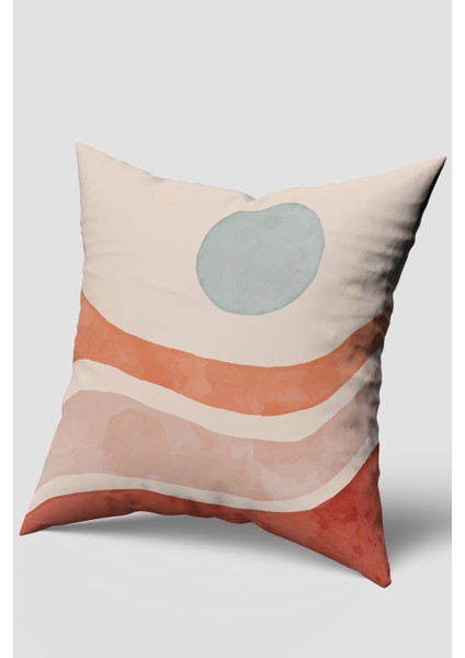 Krem Mavi Bohem Desenli Kırlent Kılıfı