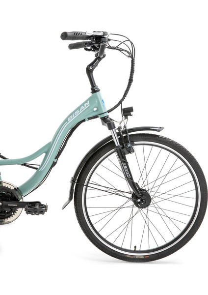 Florida Elektrikli Bisiklet 43 cm V 26 Jant 21 Vites Çağla Yeşili Beyaz