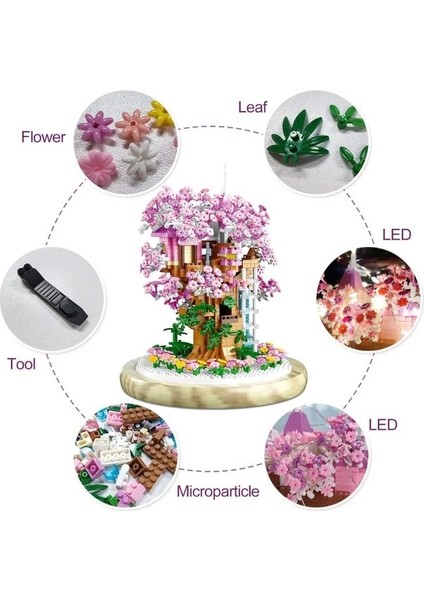 Kiraz Çiçeği Bonsai Ağaç Ev Yapı Seti