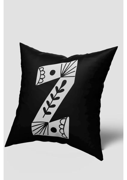 Siyah Beyaz Z Harfli Kırlent Kılıfı