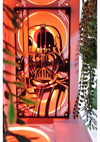 Darth Vader 120X240 mm Siyah Çerçeveli Pc Aksesuarı, Masaüstü Bilgisayar Fan Kapağı