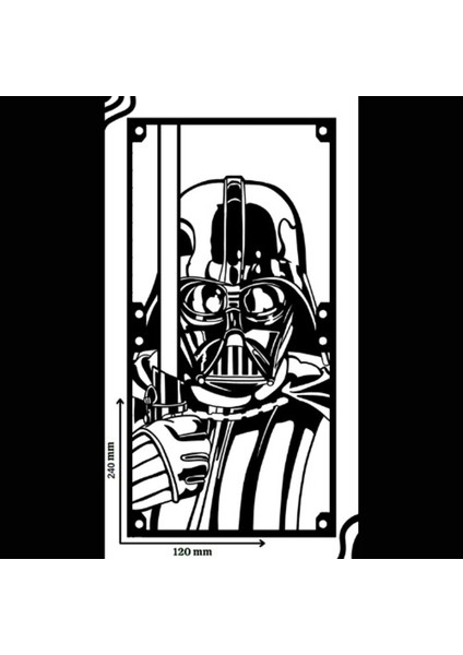 Darth Vader 120X240 mm Siyah Çerçeveli Pc Aksesuarı, Masaüstü Bilgisayar Fan Kapağı
