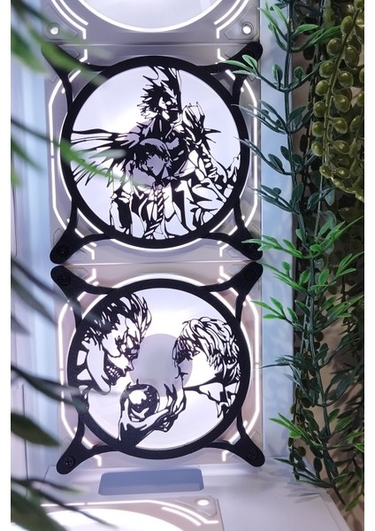 Death Note 120X120 mm Siyah Çerçeveli Pc Aksesuarı, Masaüstü Bilgisayar Ikili Fan Kapağı fiyatları