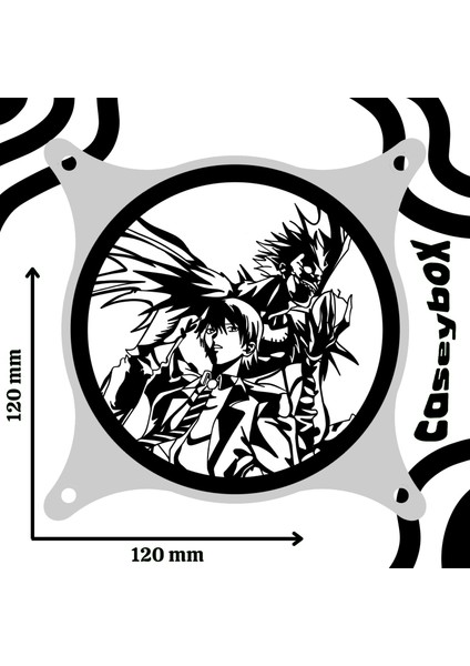 Death Note 120X120 mm Siyah Çerçeveli Pc Aksesuarı, Masaüstü Bilgisayar Ikili Fan Kapağı modelleri