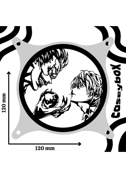 Death Note 120X120 mm Siyah Çerçeveli Pc Aksesuarı, Masaüstü Bilgisayar Ikili Fan Kapağı fırsatları
