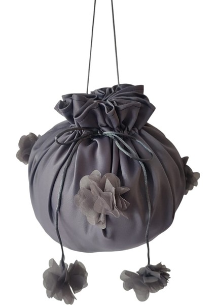 Gelin Kına Takı Kesesi,takı Çantası,koyu Gri Renk Gelin Takı Kesesi fırsatları