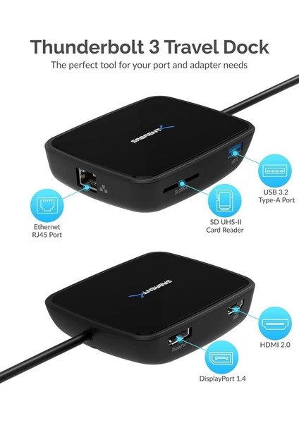 USB Tip C Bağlantı Istasyonu (Ds-Wspd) Tb3 Dual Display Docking Station