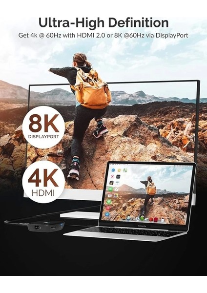 USB Tip C Bağlantı Istasyonu (Ds-Wspd) Tb3 Dual Display Docking Station