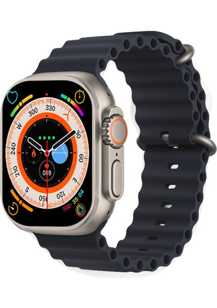 W900 Ultra Ios ve Android Uyumlu 2.09 Inc geniş Ekranlı Gümüş Akıllı Saat