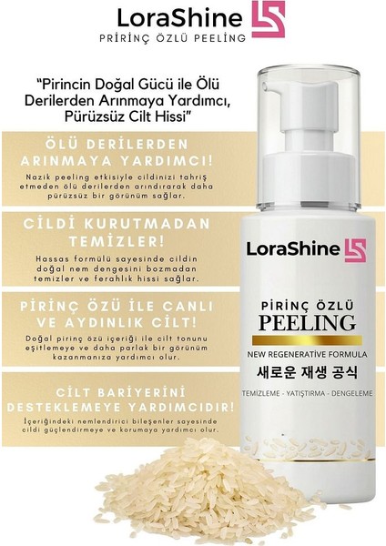Pirinç Özlü Peeling 100 ml Cilt Aydınlatıcı ve Arındırıcı Jel Kore Formüllü Yüz Peelingi