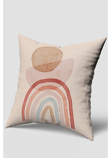 Krem Bohem Desenli Kırlent Kılıfı