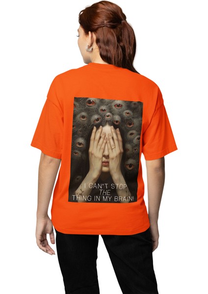 Korku Sanatı Baskılı Oversize Tişört