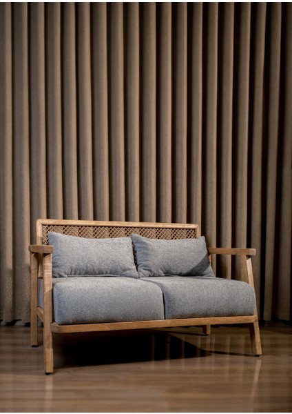 Merlin Hazeranlı Açık Ceviz Ahşap Teddy Kumaş Ikili Kanepe (Sütlü Kahve-Krem, Gri, Beyaz, Hardal)