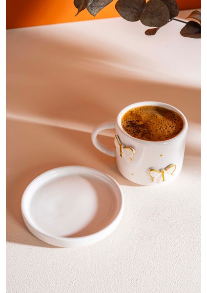 Gold Kelebek Amore El Yapımı Seramik Double Kahve Fincanı Mug Kupa indirimleri