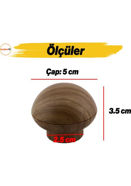 Mobilya Mutfak Dolap Dolabı Çekmece Kulpu Kulbu Plastik Kahverengi Tek Vidalı Düğme Kulp Ceviz fiyatları