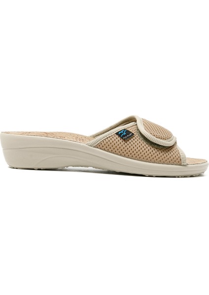 83 K24 Fe Kadın Terlik T4 413 Fe Fly Flot Slipper 6009-BEIGE