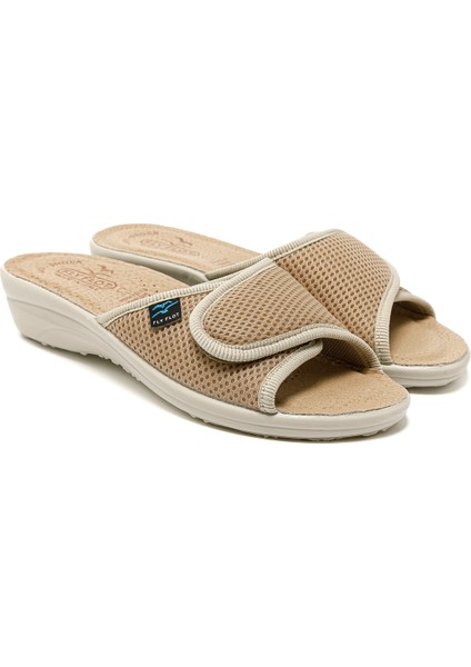 83 K24 Fe Kadın Terlik T4 413 Fe Fly Flot Slipper 6009-BEIGE modelleri