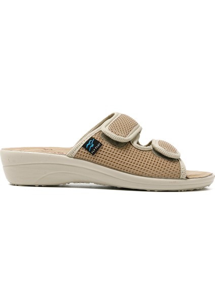83 K24 Fe Kadın Terlik T4 F50 Fe Fly Flot Slipper 6009-BEIGE