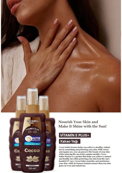 Ideal Bronzluk Kakao 15 Spf Güneş Yağı & Bronzlaştırıcı - Ipeksi Cilt E Vitamini 150 ml modelleri