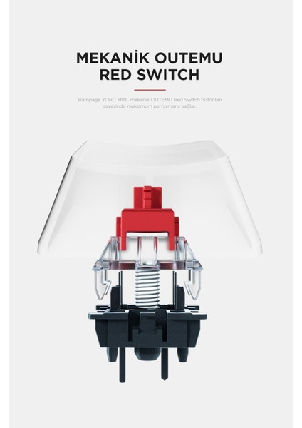 Yoru Mini Gri/beyaz Type-C Bağlantılı Outemu Red Swich Q Mekanik Gaming Oyuncu Klavye Rgb