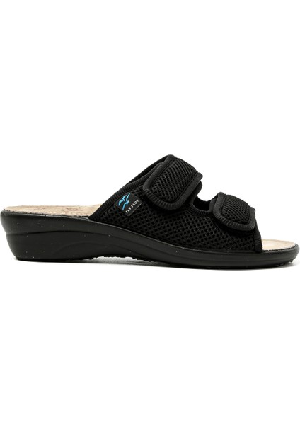 83 K24 Fe Kadın Terlik T4 F50 Fe Fly Flot Slipper 2003-BLACK