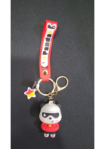 Anahtarlık Hediyelik Silikon Çanta Aksesuar Gözlük Panda Sevimli Tasarım 3D Sağlam İçi Dolu 1 Adet