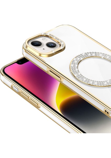Apple iPhone 14 Kılıf Karetta Diamod Taş Desenli Magsafeli Kapak fiyatları