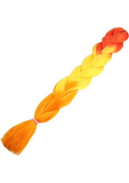 Afrika Örgüsü ve Rasta Için Sentetik Ombreli Saç - Turuncu / Sarı / Hardal Sarısı