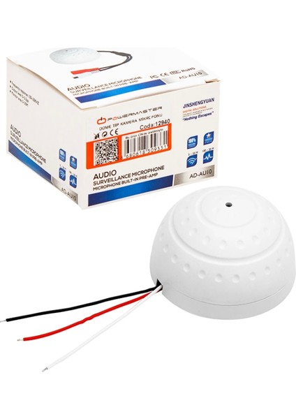 AD-AU10 Kamera Mikrofonu Dome Tip (9V-12VDC**5M2-150M2) (4887)