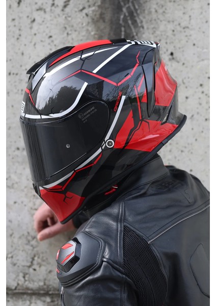 Dinamo Never Broken Siyah-Kırmızı Kask