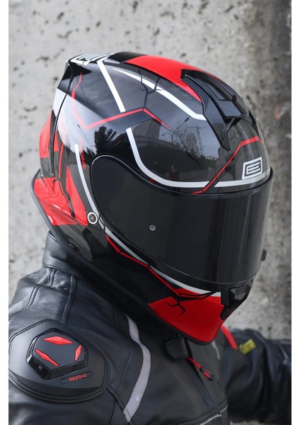 Dinamo Never Broken Siyah-Kırmızı Kask