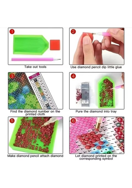 Stitch Çerçeveli Mozaik Elmas Boyama Seti Diy Kendin Yap Hobi