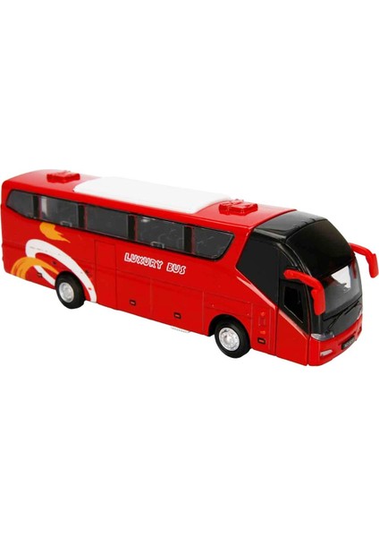 Sesli ve Işıklı Die Cast Çek Bırak Otobüs 19 Cm: Şehrin Neşesi Minyatürde!