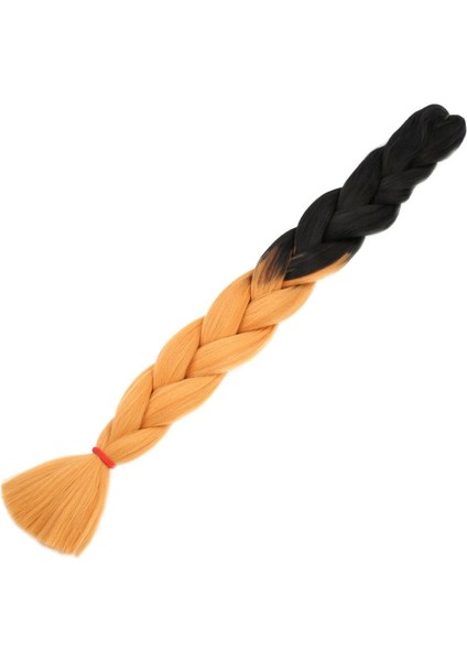 Afrika Örgülük Sentetik Ombreli Saç 100 gr - Siyah / Hardal Sarı