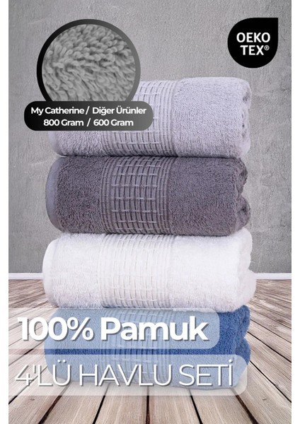 Ipek 4'lü Yumuşak, Premium, Büyük El, Yüz ve Baş Havlu Seti - 50X90CM 800 Gram