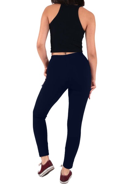 Kadın Lacivert Düz Model Tayt (Büyük Beden Seçeneğiyle) fırsatları