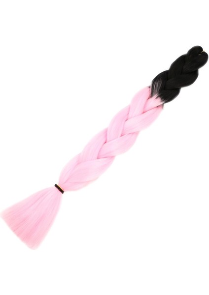 Afrika Örgülük Sentetik Ombreli Saç 100 gr - Siyah / Şeker Pembe